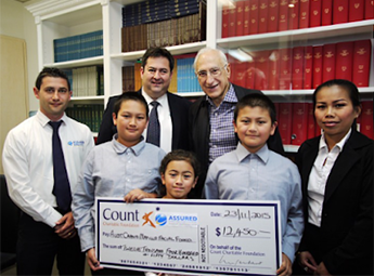 Community donation presentation supported by Assured